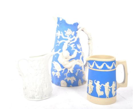 W. T. Copeland - A late 19th century circa 1895 Dancing Hours ceramic jug with makers mark to underside, swagger band decorat