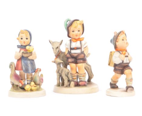 W. Goebel - Three mid 20th century German W. Goebel figurines. The collection to include a 'Shepherd -1948',&nbsp;'Chicken Gi