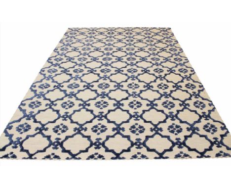 CONTEMPORARY SILK AND WOOL CARPET, 300cm x 200cm.