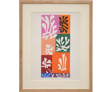 HENRI MATISSE, 1954, original lithograph from the 1954 edition after Matisse's cut outs, printed by Mourlot, 36cm x 26cm, fra