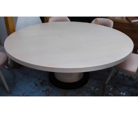 CIRCULAR DINING TABLE, light wood, 180cm diam. x 74cm H.