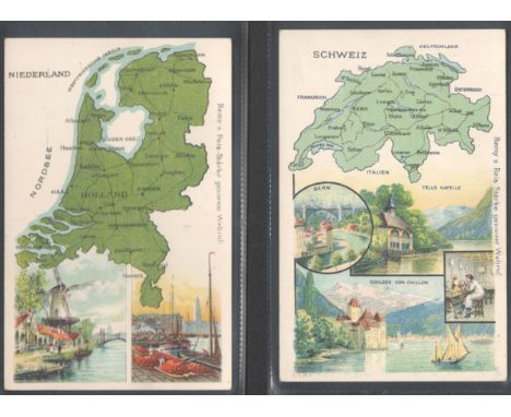 TWO VINTAGE MAP POSTCARDS SCHWEIZ &amp; NIEDERLAND