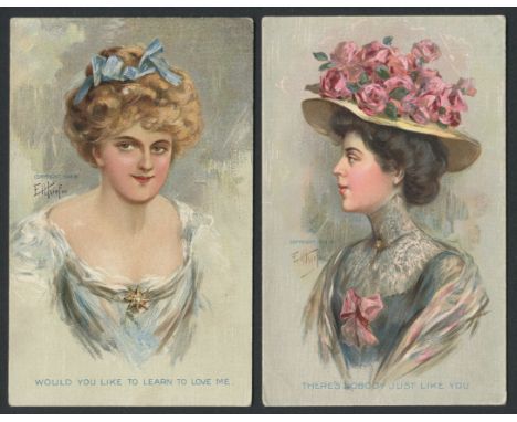TWO VINTAGE GLAMOUR POSTCARDS