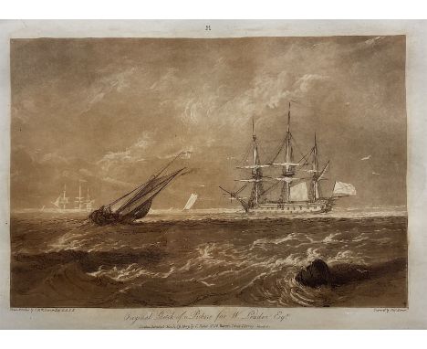 Joseph Mallord William Turner (British 1775-1851): 'The Leader Sea Piece', etching and mezzotint, from Turners Liber Studioru
