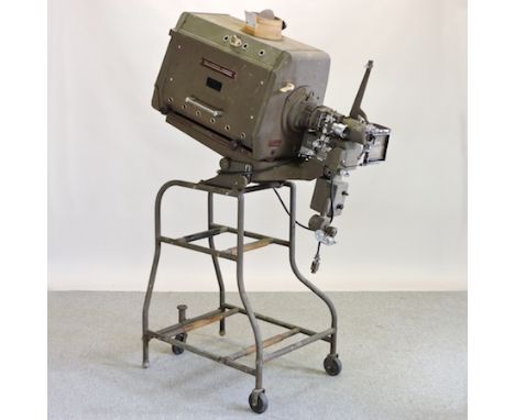 A 1950's Bell and Howell Gaumont projector, model 609, on stand, 176cm tall