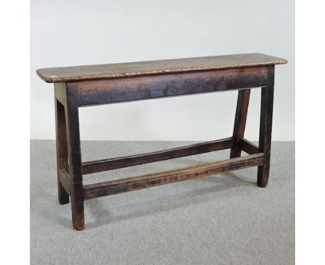 A 19th century pine bench, 122cm