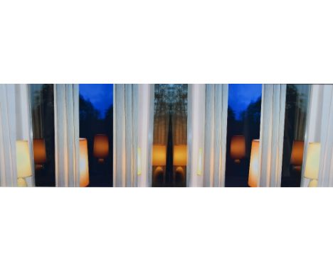 Robert Richfield (American photographer, 1947-present) photographic composition, depicting multiple shots of a lamp at differ