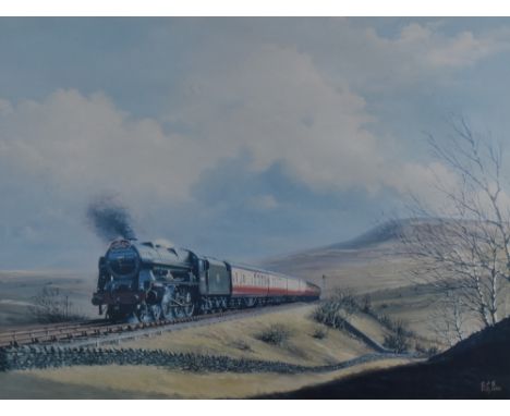 After Barry Price (Scottish 20th century) a colour print, entitled 'Settle-Carlisle Line' mounted, framed and glazed 33cm x 4