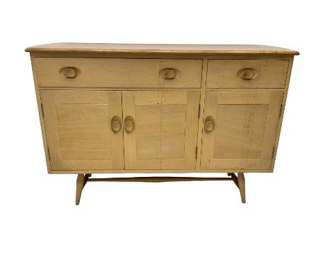 Ercol - mid-20th century 'model 351' elm and beech sideboard, fitted with two drawers and cupboardsDimensions: Height:&nbsp;8