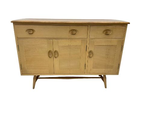 Ercol - mid-20th century 'model 351' elm and beech sideboard, fitted with two drawers and cupboardsDimensions: Height:&nbsp;8