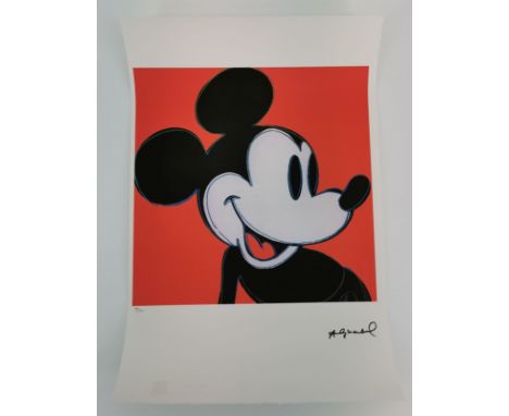 nach WARHOL, ANDY (Pittsburgh 1922-1987 Manhattan /NYC), Farblithographie / Gicléedruck: "Micky Maus". Farblithographie auf A