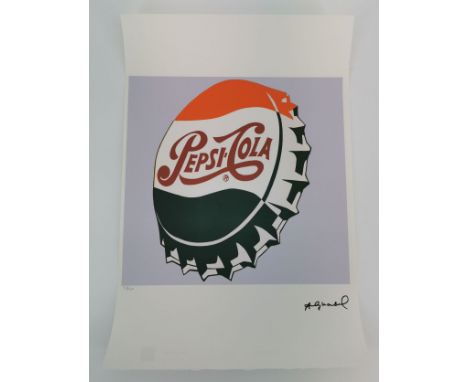 nach WARHOL, ANDY (Pittsburgh 1922-1987 Manhattan /NYC), Farblithographie / Gicléedruck: "Pepsi Cola". Farblithographie auf A