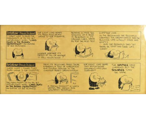 Frank Dickens (1931-2016)
Bristow
Ink on Paper
Measures 52cm length
Signed by the artist with message in pen.
Framed and glaz