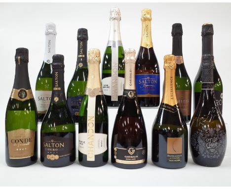 12 BOTTLES BRAZILIAN AND ITALIAN SPARKLING WINEConde de Foucauld Brut; Salton Ouro Brut, Ouro Extra Brut, Brut and Moscatel; 