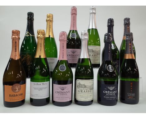 12 BOTTLES FRENCH, CANADIAN AND MOLDOVAN SPARKLING WINERadacini Wines Blanc de Noirs Brut NV; Summerhill Cipes Brut; Arthur M