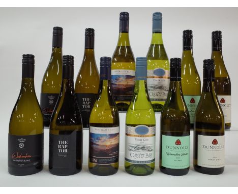 12 BOTTLES NEW ZEALAND WHITE WINEThe Hunting Lodge 2 x Homeblock Walkoukou Sauvignon Blanc 2021; Lake Chalice 2 x The Raptor 