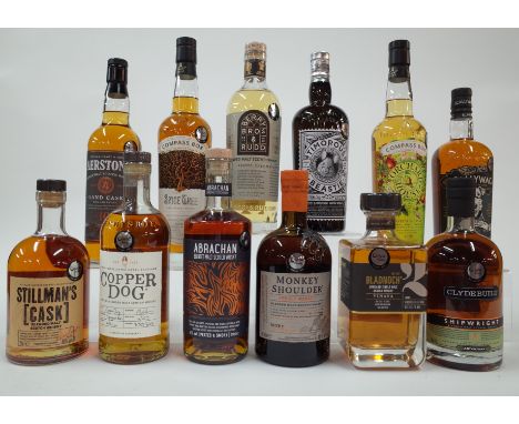 12 BOTTLES BLENDED WHISKYStillman's (cask); The Craigellachie Hotel Copper Dog; Abrachan Peated + Smoky; Monkey Shoulder Smok