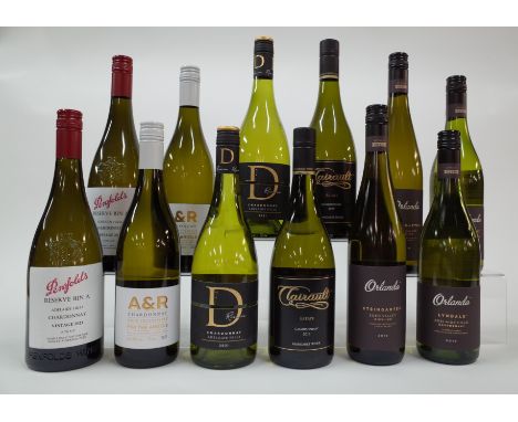 12. BOTTLES AUSTRALIAN WHITE WINEPenfolds 2 x Bin A Chardonnay 2021; Adrian + Rebecca Santolin 2 x A+R Chardonnay 2021; Dee V