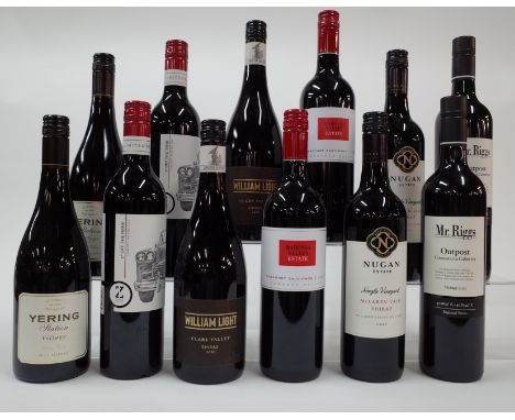 12 BOTTLES AUSTRALIAN RED WINEYering Station 2 x Village Shiraz 2017; Zonte's Footstep 2 x 1st Off The Rank Cabernet 2021; Pi
