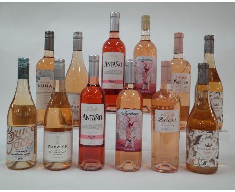 12 BOTTLES SOUTH AFRICAN, SPANISH AND MOROCCAN ROSÉ WINEBruce Jack Blush Sauvignon Blanc-Shiraz 2021; Warwick Estate 2 x Firs