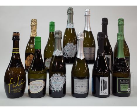 12 BOTTLES ITALIAN SPARKLING WINESacchetto Fili Brut 2021; Vivace Con Brio Asolo Prosecco Superiore Brut 2021; Frittmann Wine