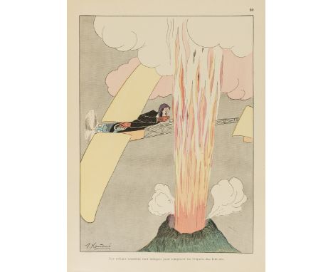 NO RESERVE Xaudaro (J.) Le Péripéties de l'Aviation, first edition, half-title, 50 colour plates, ink inscription dated 1918 