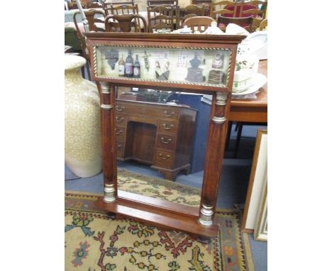 A hardwood pier mirror with an inset display of French artisan goods 