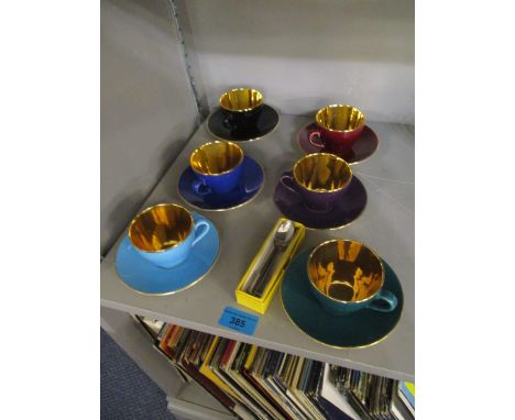 A vintage Copenhagen Confetti six-setting part coffee set with six teaspoons