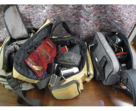 Vintage cameras and lenses to include Halina and Hanimex