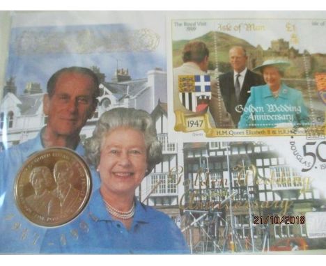 Three Royal Family stamp albums to include Prince Andrew's and Princess Anne's wedding stamps including The Silk Cover Collec