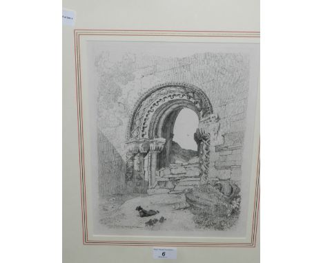 J. L. Colman, 19th century British school, a monochrome engraving of an architectural triumphant arch.  H.30cm W.23cm