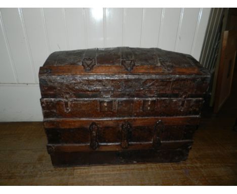 An early 20th century dome topped travelling trunk.
