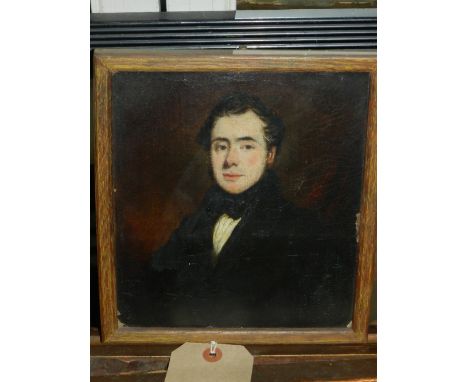 A late 19th / early 20th century, British school, a half length seated portrait of a gentleman, unsigned, oil on board, H.19.