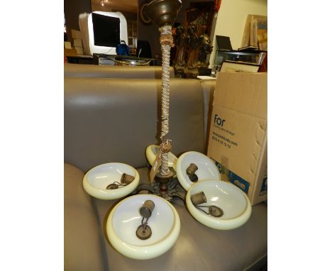 An unusual five light electrolier, 20th century