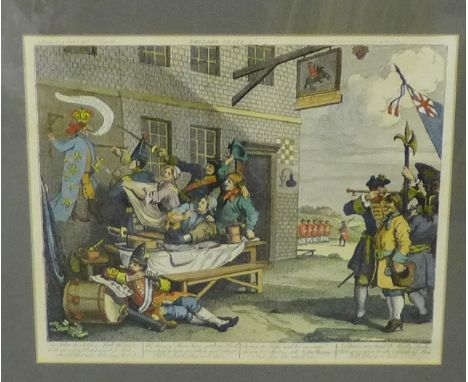 The Duke of Cumberland, Hogarth coloured print, in a glazed frame  40cm x 33cm 