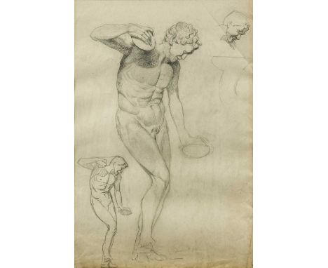 Harry Epworth Allen RBA, PS (1894-1958)Study of the Discus ThrowerSigned, dated Apl 12th 1921, pencil, together with two furt