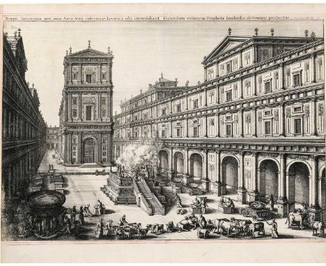After Wenceslaus Holler (1606-1677) Czech"Templi Salomonus..."Black and white engraving, together with two further black and 