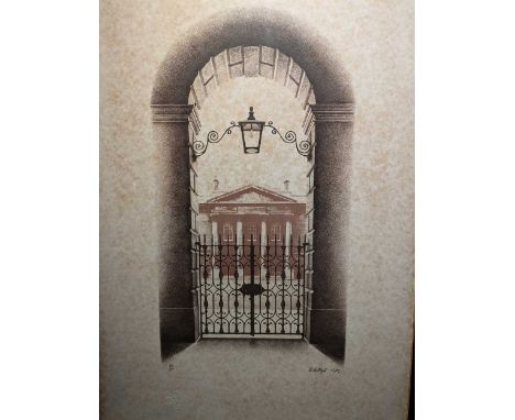 Robert Ballagh (Irish. b.1943-) Trinity College, Dublin, View of the Examination HallSigned and dated, numbered 55/300 lithog