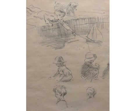 Eileen Soper RMS SWLA (British. 1905-1990) The Model YachtPencil,20cm x 14cmProvenance:The estate of George and Eileen SoperC