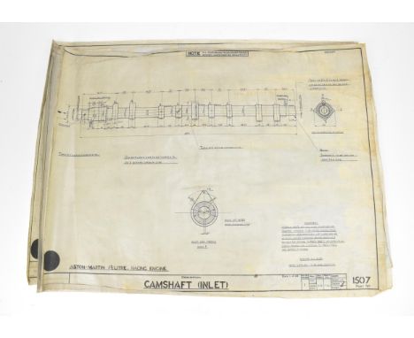 Three early 20th century rolled car engineering drawings for Aston Martin, dated 1920 and 1922, two with 'Aston Martin 1 1/2 