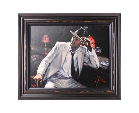 Fabian Perez (b.1967) Argentinian, 'Man in white suit V', numbered 82/195, hand embellished giclée print on canvas, certifica