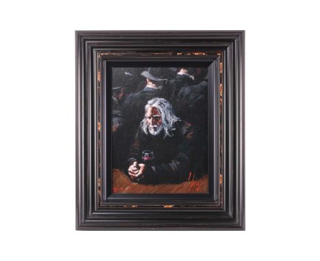 Fabian Perez (b. 1967) Argentinian, 'Study for untitled II' (gentleman with a glass of wine), numbered 9/150 and signed, embe