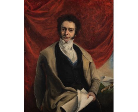 PORTRAIT OF SPANISH BORN FLAUTIST JOSE MARIA RIBAS (1796-1885)Oil on canvasImage size: 54 x 41cm. (21¼ x 16in.)Framed size: 7