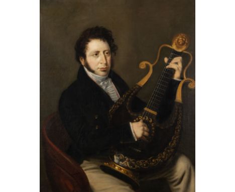 PORTRAIT OF AN APOLLO LYRE PLAYERSigned l.l. 'B.Houel'Oil on canvasImage size: 100 x 79cm. (39½ x 31in.)Framed size: 117 x 98