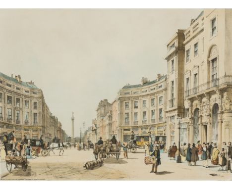 REGENT STREET; LOOKING TOWARDS THE DUKE OF YORKS COLUMNTitled l.l. and inscribed l.r. 'T.S. Boys Del Et Lithog.'Lithographs w