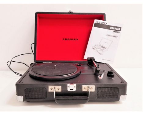 CROSLEY PORTABLE RECORD PLAYERmodel CR8005A with instruction manual, in a hardshell case 