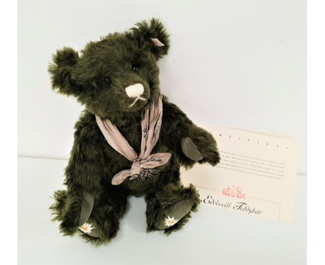 LIMITED EDITION STEIFF EDELWEISS TEDDY BEARin green mohair, number 1020 of 1500, exclusively created for Germany, with certif