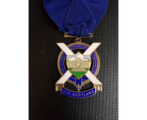 THE DISTRICT COUNCILS ASSOCIATION FOR SCOTLANDsilver and enamel medal for the Honorary President with an inscription to verso