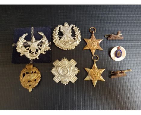 SELECTION OF MILITARY BADGESincluding The Cameronians Scottish Rifles, Queens Own Cameron Highlanders, Highland Light Infantr