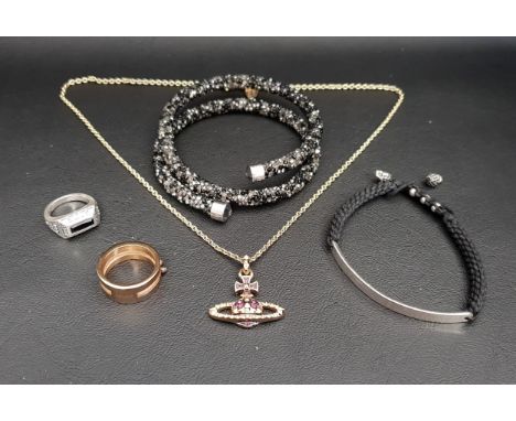 SELECTION OF FASHION JEWELLERYcomprising a Thomas Sabo Love Bridge bracelet, a Vivienne Westwood pendant on chain, a Swarovsk